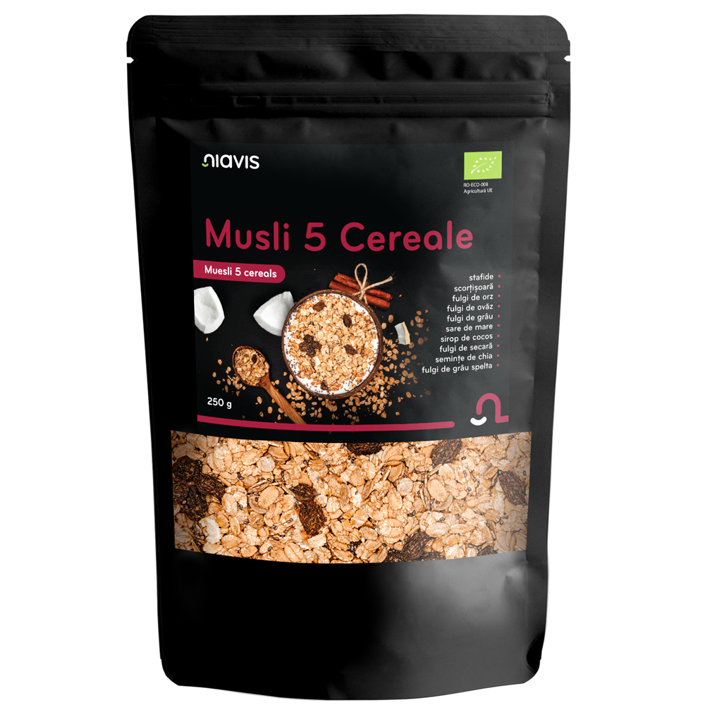 Musli cu ovaz si cocos 5 Cereale, 200 g, Niavis