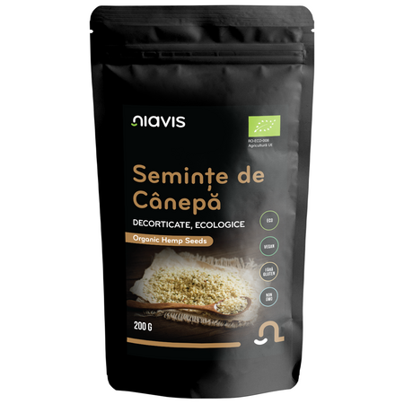 Seminte de canepa decorticate, 200 g, Niavis