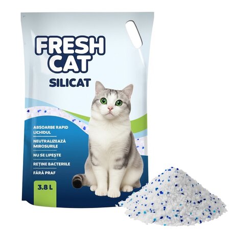 Asternut igienic din silicat pentru pisici, 3800 ml, Fresh Cat 695888