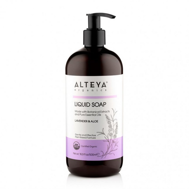Sapun lichid cu extract de lavanda si aloe, 500 ml, Alteya