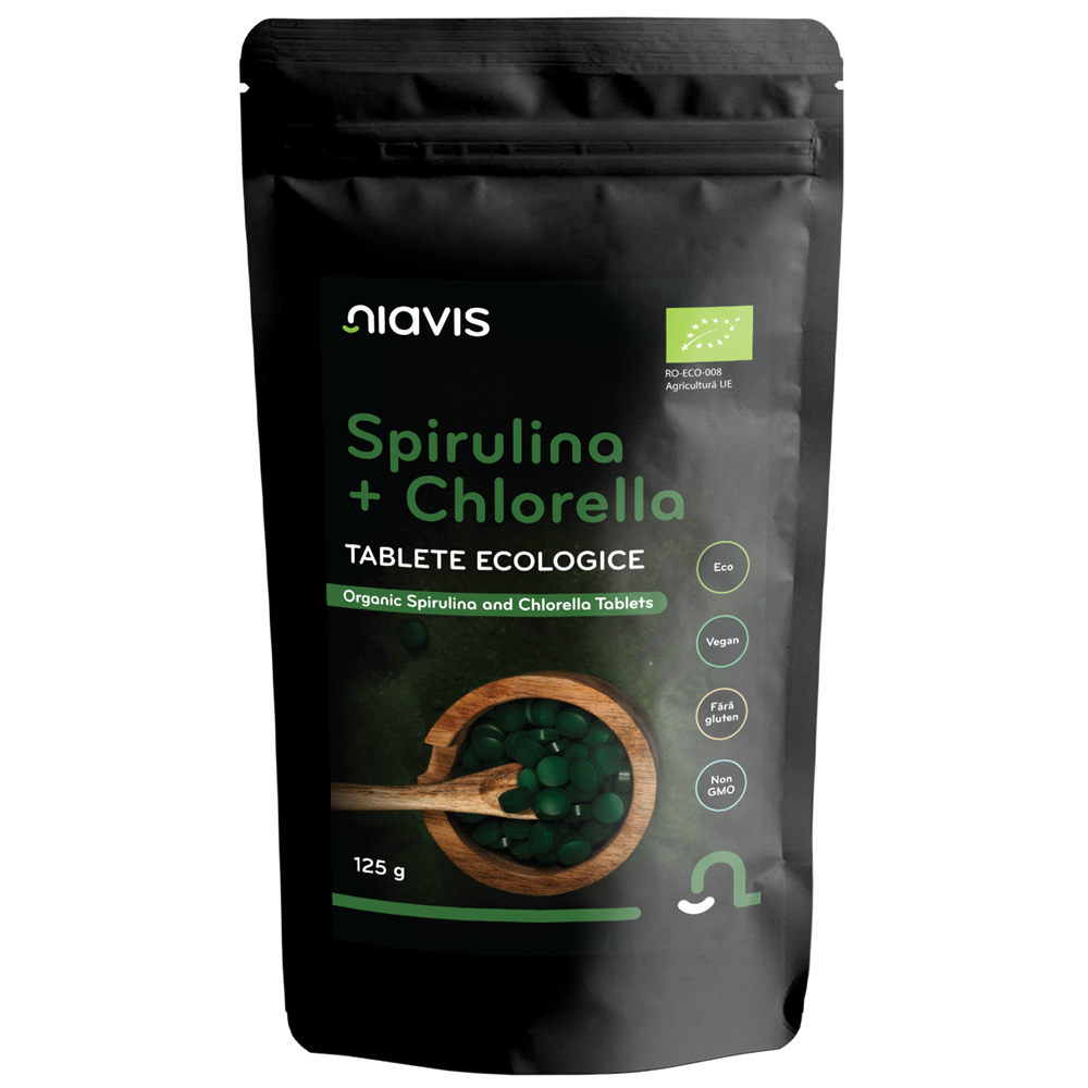 Spirulina + Chlorella tablete ecologice, 125 g, Niavis
