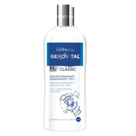 Emulsie hidratanta si demachianta 2 in 1 H3 Classic, 200 ml, Gerovital