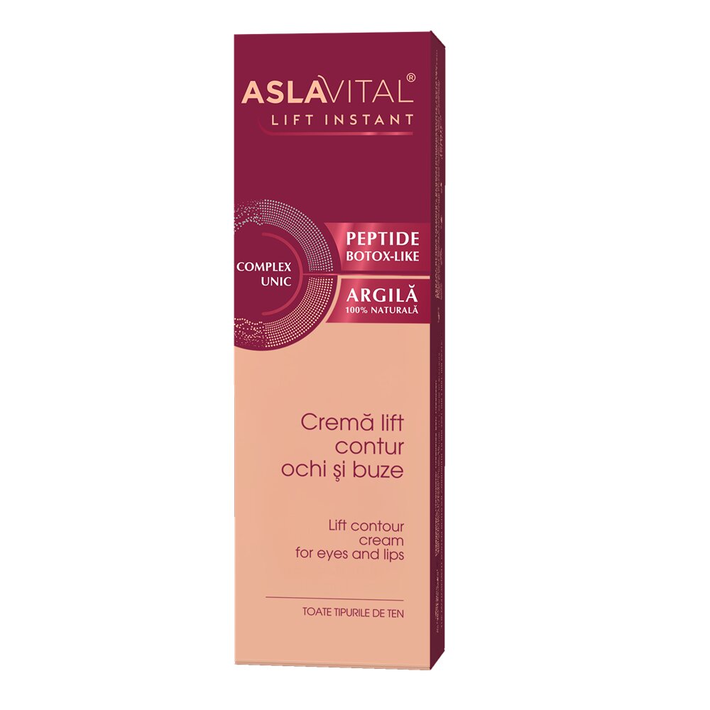 Crema lift pentru contur ochil si buze Lift Instant, 15 ml, Aslavital