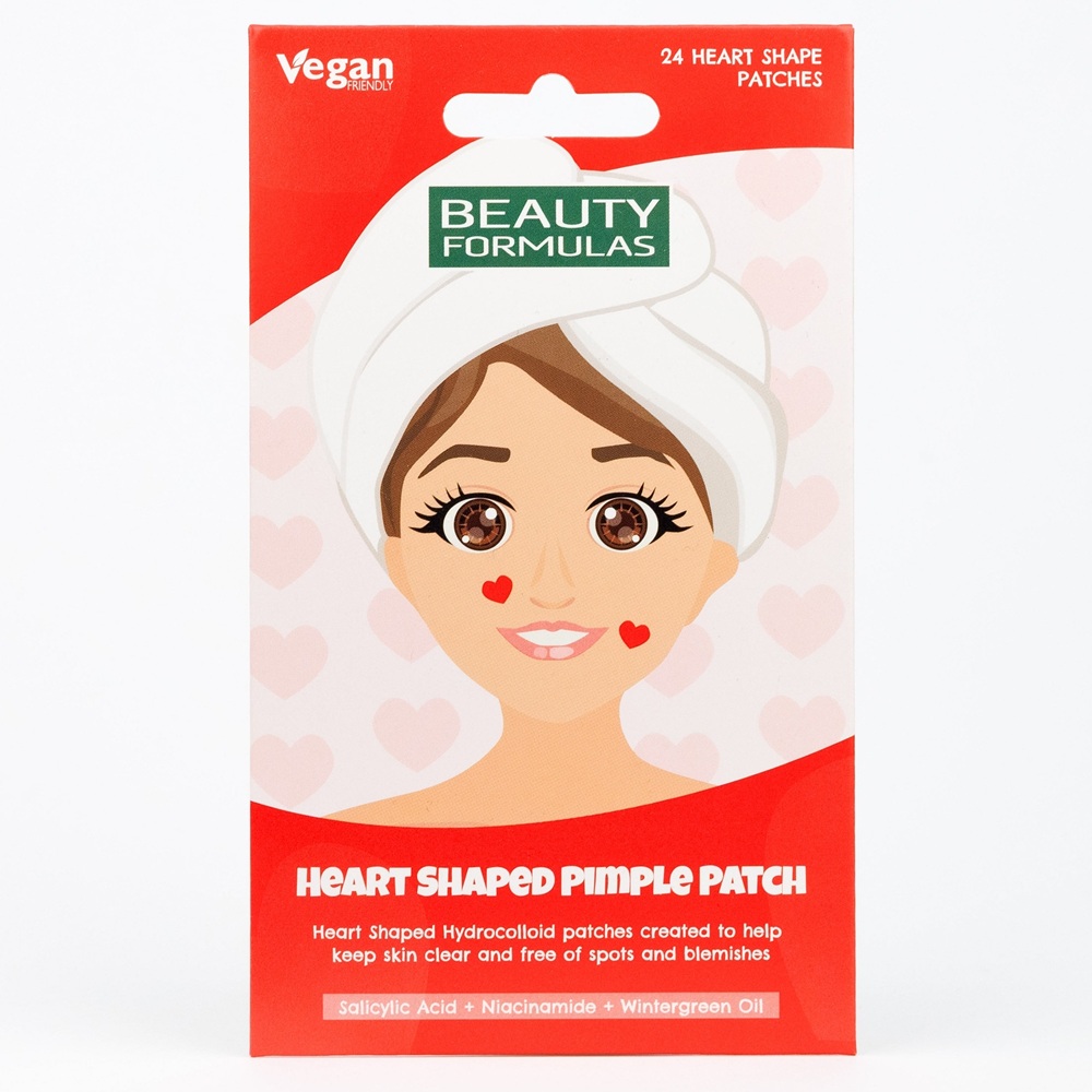 Plasturi hidrocoloid inimioare pentru cosuri, 24 bucati, Beauty Formulas
