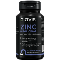 Zinc Bisglicinat + Vitamina B6 + Vitamina C + Curcumin, 60 capsule vegetale, Niavis