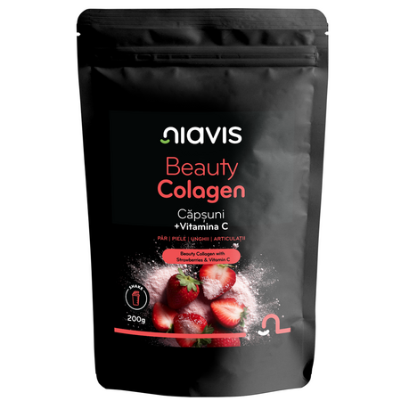 Colagen cu capsuni si vitamina C Beauty Collagen, 200 g, Niavis