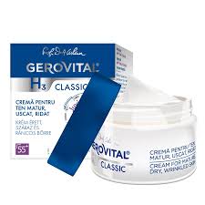 Crema pentru ten matur, uscat, ridat H3 Classic 55+, 50 ml, Gerovital