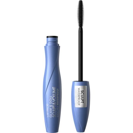 Mascara rezistent la apa, negru Glam&Doll Sculpt&Volume Waterproof, 10 ml, Catrice 695735