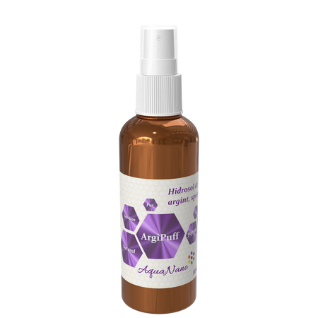 Apa tonica cu hidrat de argint 30ppm tip spray Argipuff AquaNano, 100 ml, Aghoras
