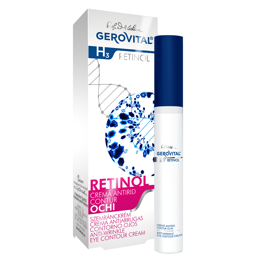 Crema antirid contur ochi H3 Retinol,15 ml, Gerovital