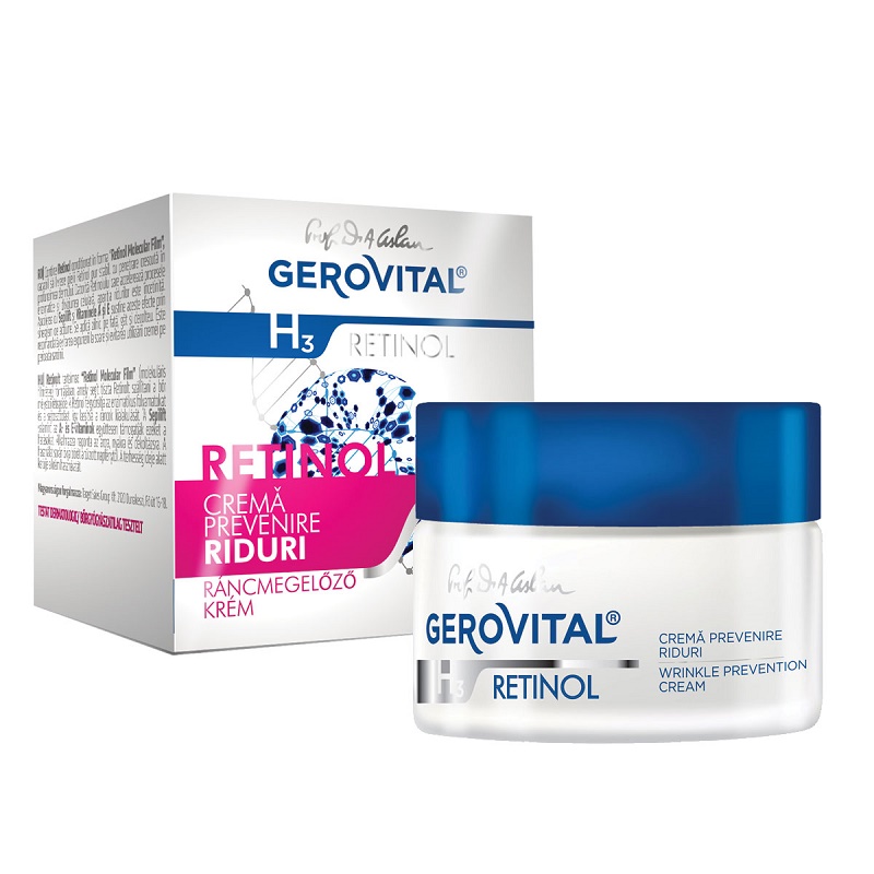 Crema pentru prevenirea ridurilor H3 Retinol, 50 ml, Gerovital