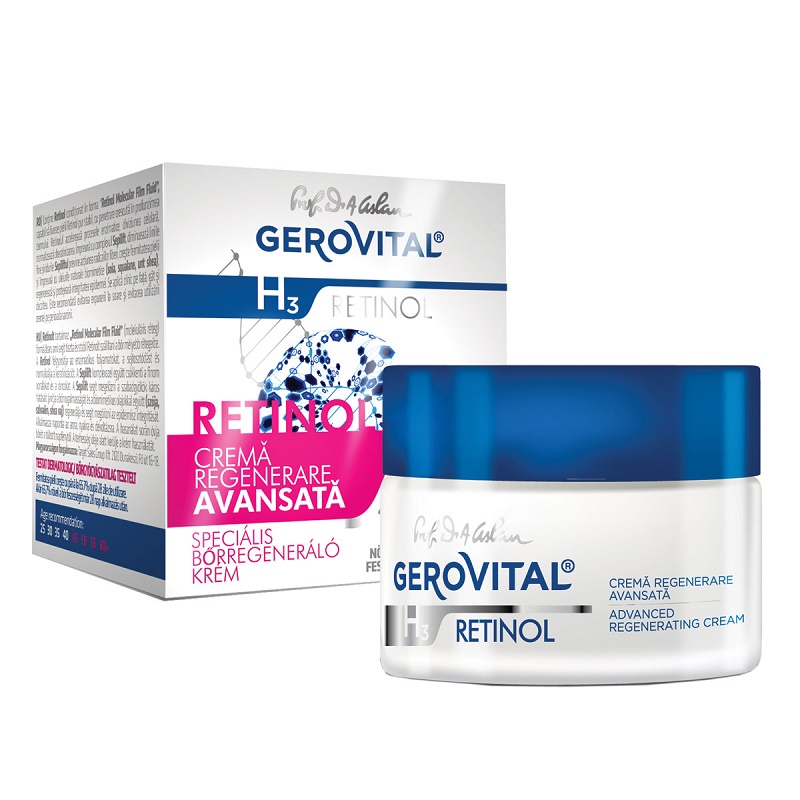 Crema pentru regenerare avansata H3 Retinol, 50 ml, Gerovital