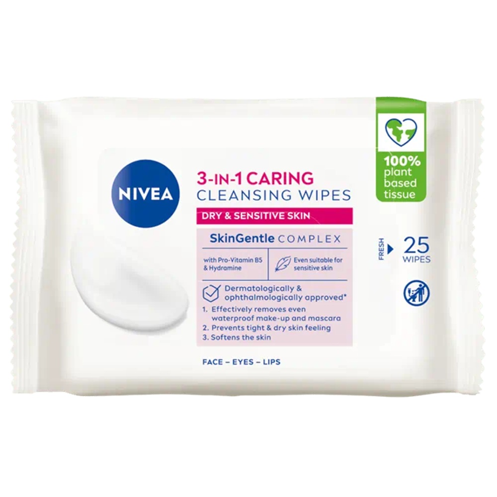 Servetele demachainte pentru ten uscat Repair & Care, 25 bucati, Nivea