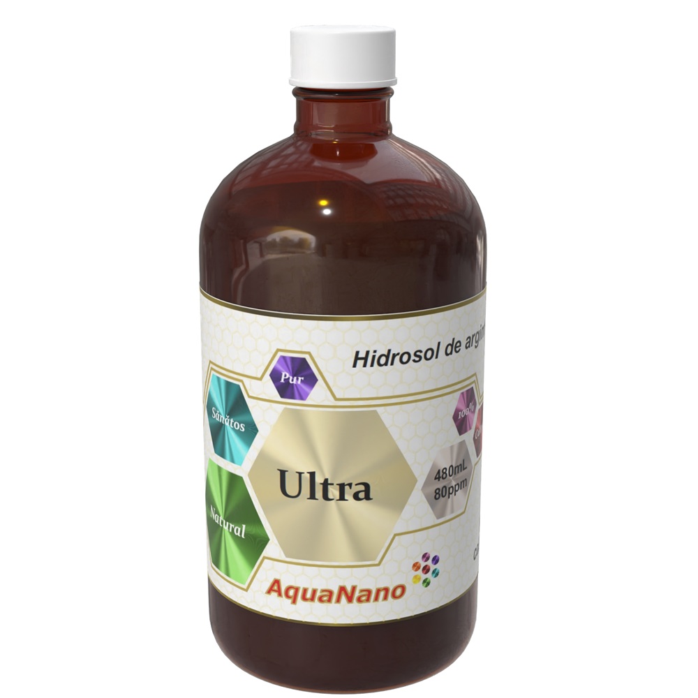 Hidrosol de argint 80 ppm Ultra AquaNano, 480 ml, Aghoras