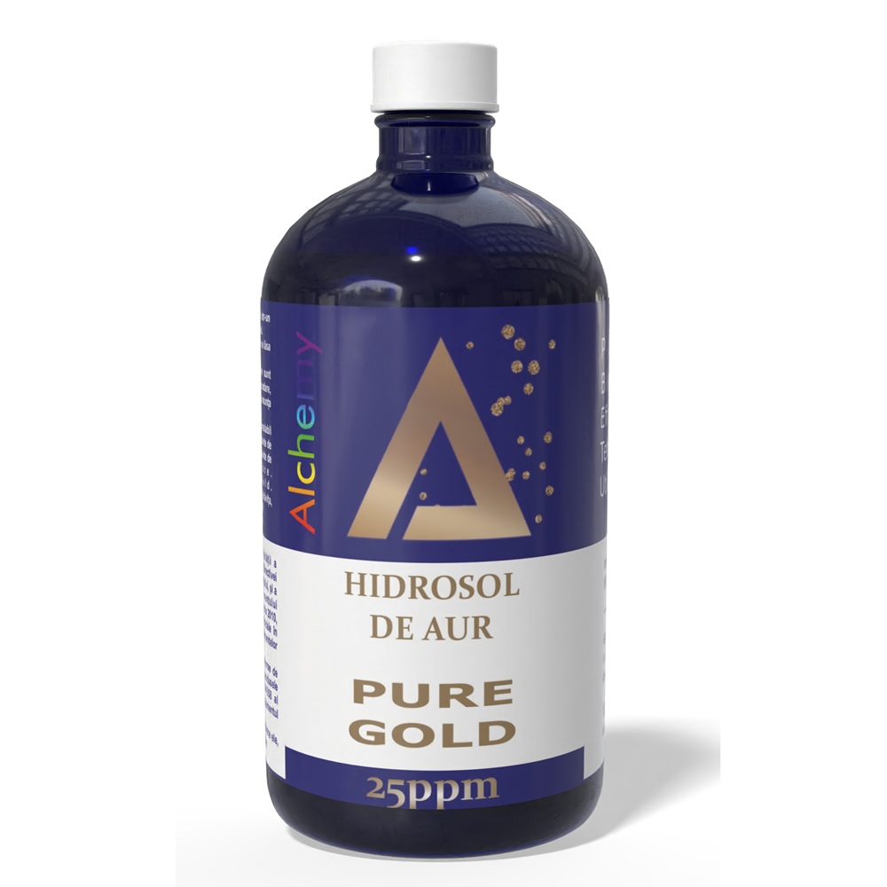 Hidrosol de aur pure 25ppm Alchemy, 480 ml, Aghoras