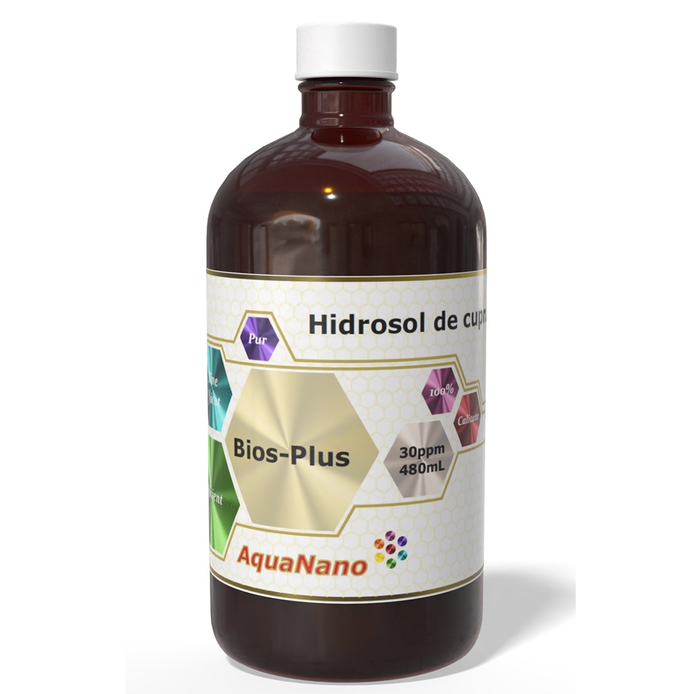 Hidrosol de cupru 30ppm Bios-Plus AquaNano, 480 ml, Aghoras