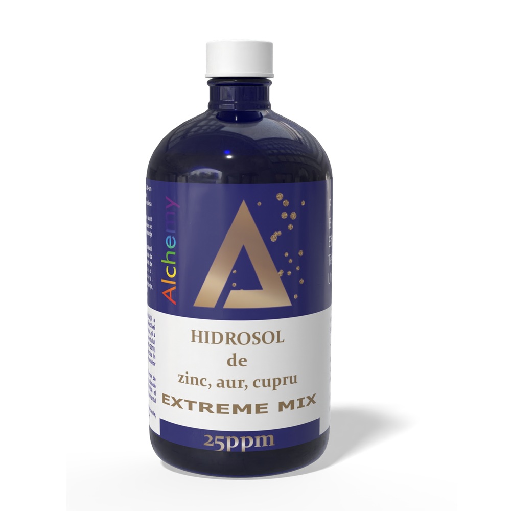 Hidrosol de zinc, aur, cupru 25ppm Extreme Mix Alchemy, 480 ml, Aghoras