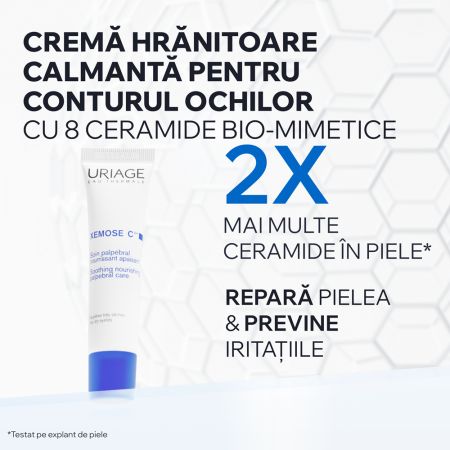 Crema hranitoare si calmanta pentru conturul ochilor Xemose C8+, 15 ml, Uriage 696872
