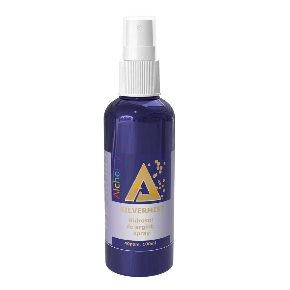 Spray cu hidrosol de argint 40ppm Silvermist Alchemy, 100 ml, Aghoras