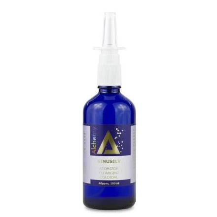 Atomizor nazal cu hidrosol de argint spray 40ppm Sinusilv Alchemy, 100 ml, Aghoras