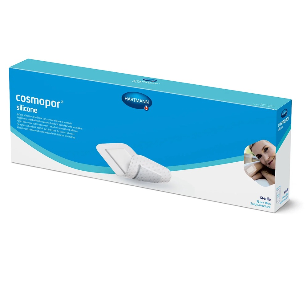 Plasturi autoadezivi Cosmopor Silicone, 35 x 10 cm, 5 bucati, Hartmann
