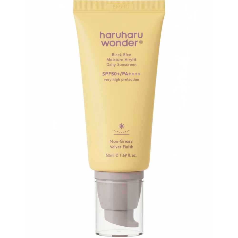 Crema de fata hidratanta cu factor de protectie SPF 50+ PA++++ Black Rice Moisture Airyfit Daily, 50 ml, Haruharu Wonder