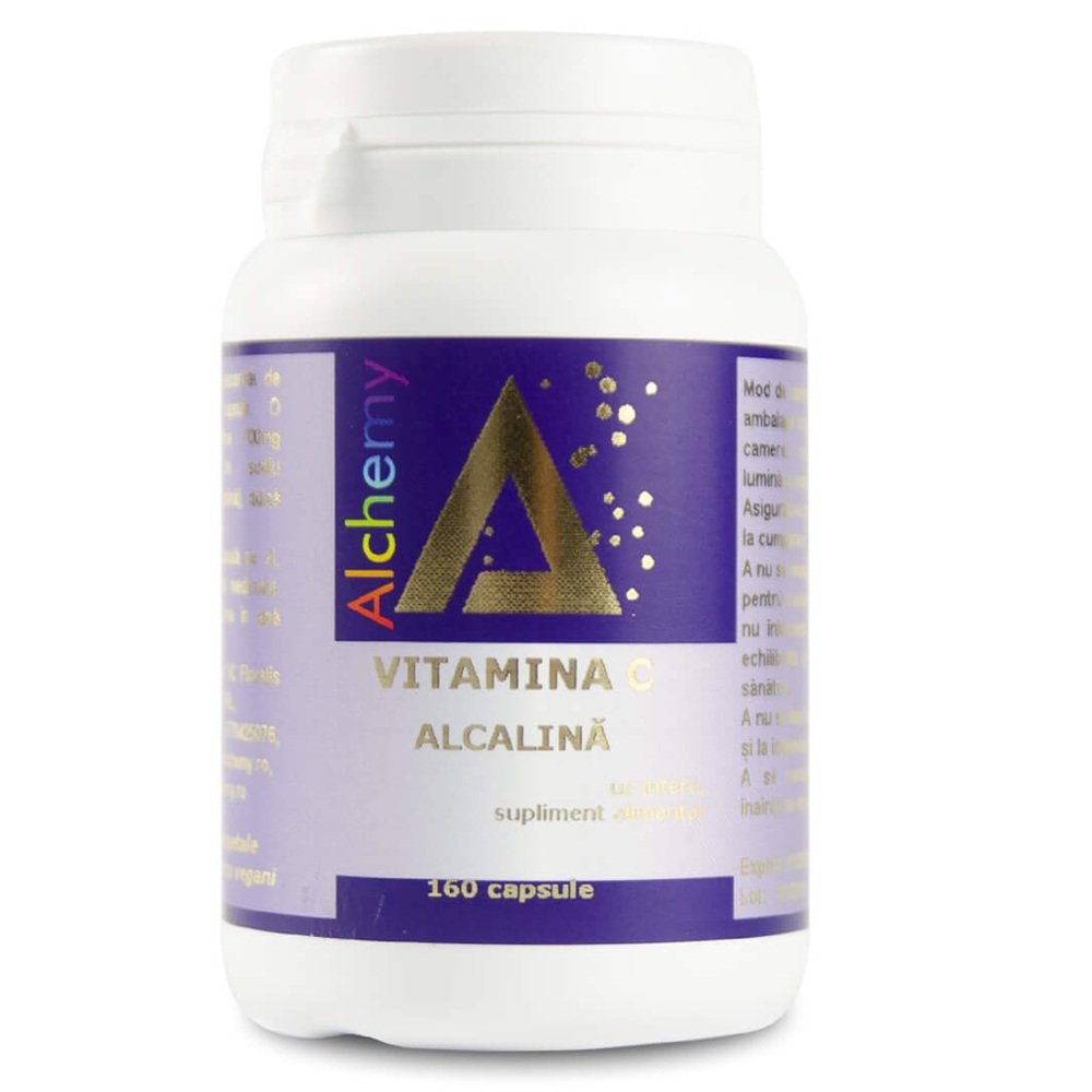 Vitamina C alcalina Alchemy, 160 capsule, Aghoras