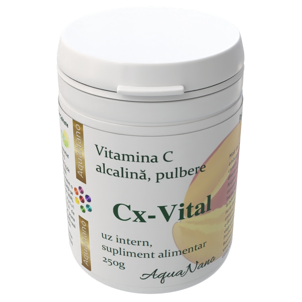 Vitamina C alcalina pulbere Cx-vital AquaNano, 250 g, Aghoras