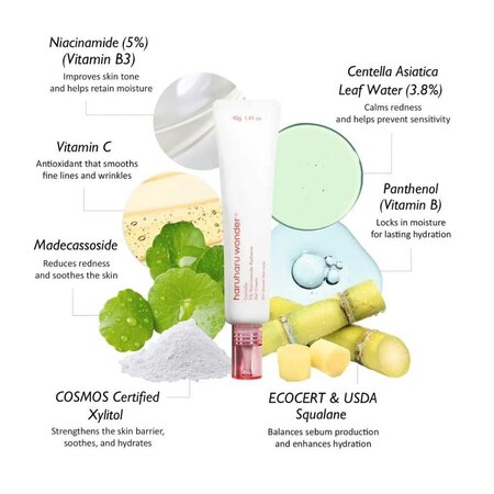 Gel tip crema de fata pentru hidratare cu centella asiatica si 5% niacinamida Centella, 40 g, Haruharu Wonder 696858