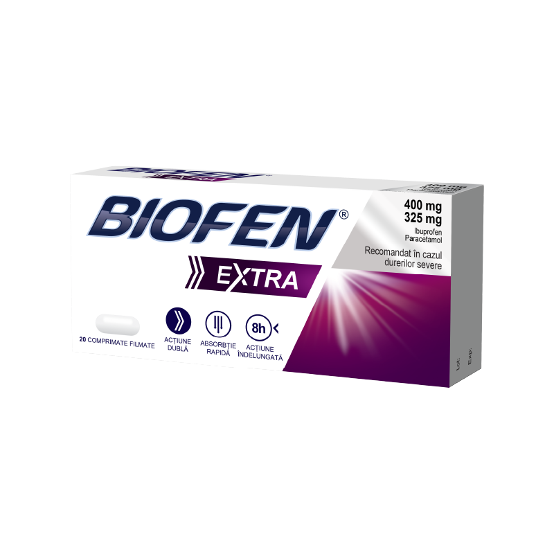 Biofen Extra, 400 mg/325mg, 20 comprimate filmate, Biofarm