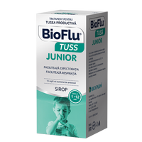 Bioflu Tuss Junior, 15 mg/5 ml sirop, 100 ml, Biofarm
