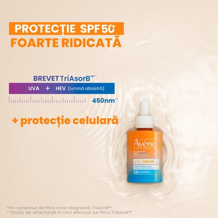 Ultra Serum de fata hidratant cu SPF 50+, 30 ml, Avene 697083