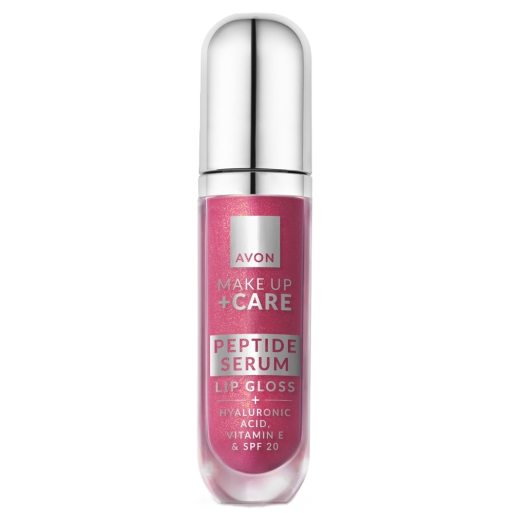 Luciu de buze cu peptide, acid hialuronic si vitamina E Peptide Serum Dewy Pink, 7 ml, Avon