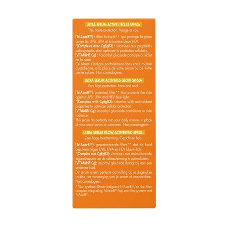 Ultra Serum cu efect de luminozitate si protectie solara SPF 50+, 30 ml, Avene 697098