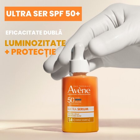 Ultra Serum cu efect de luminozitate si protectie solara SPF 50+, 30 ml, Avene 697099