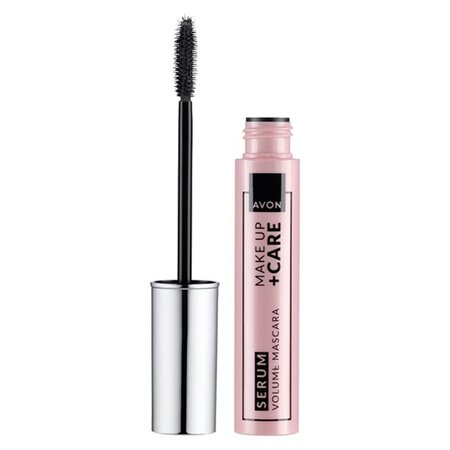 Mascara infuzat cu ser pentru volum Make Up Plus Care Serum Brown Black, 7 g, Avon 697122