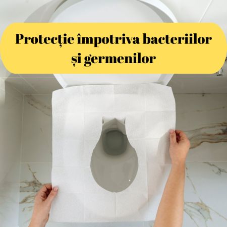 Protectie din hartie pentru colacul de WC, 15 bucati, Kidscenter 697132