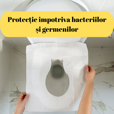 Protectie din hartie pentru colacul de WC, 15 bucati, Kidscenter 697132