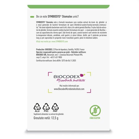 Symbiosys Stomalex, 30 capsule, Biocodex 697236