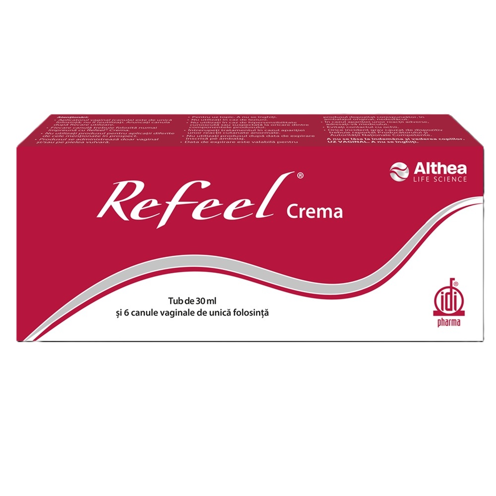 Crema vaginala Refeel, 30 ml+6 aplicatoare vaginale, Althea Life Science