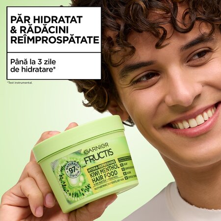 Masca hidratanta cu kiwi si mentol Fructis Hydra-Refreshing, 390 ml, Garnier 697282