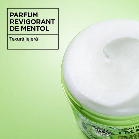 Masca hidratanta cu kiwi si mentol Fructis Hydra-Refreshing, 390 ml, Garnier 697279