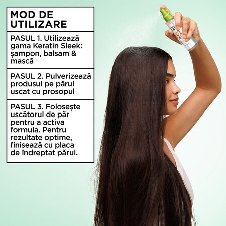 Spray cu protectie termica pentru stralucirea parului Fructis Diamond Sleek, 150 ml, Garnier 697739