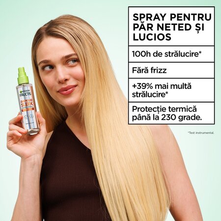 Spray cu protectie termica pentru stralucirea parului Fructis Diamond Sleek, 150 ml, Garnier 697734
