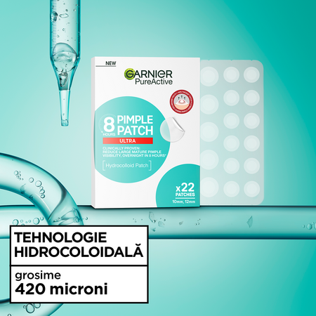 Plasturi pentru cosuri Pure Active Ultra, 22 bucati, Garnier 697289