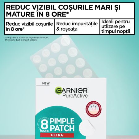 Plasturi pentru cosuri Pure Active Ultra, 22 bucati, Garnier 697288