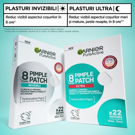 Plasturi pentru cosuri Pure Active Ultra, 22 bucati, Garnier 697293