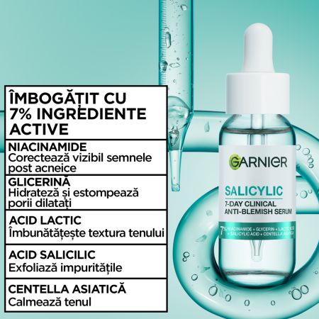 Serum anti-imperfectiuni cu acid salicilic Pure Active Salicylic, 30 ml, Garnier 697299