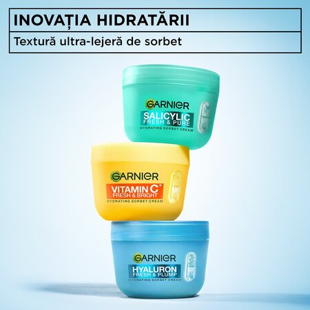 Crema hidratanta cu acid hialuronic Hyaluron Fresh & Plump, 85 ml, Garnier 697327