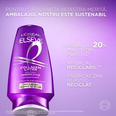 Balsam cu colagen pentru volum Collagen Lifter, 200 ml, Elseve 697394